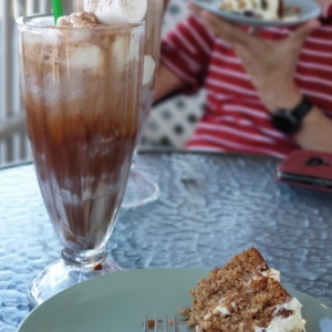 Iced Chocolate and Cake